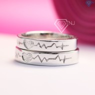 Nhẫn đôi bạc nhẫn cặp bạc đẹp trái tim ghép ND0345 - Trang sức TNJ