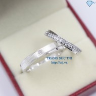 Nhẫn đôi bạc nhẫn cặp bạc đẹp ND0166