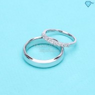 Nhẫn đôi bạc nhẫn cặp bạc đơn giản ND0152