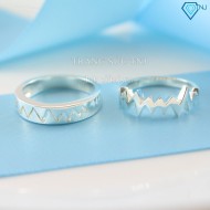 Nhẫn đôi bạc nhẫn cặp bạc đẹp nhịp tim đập ND0145