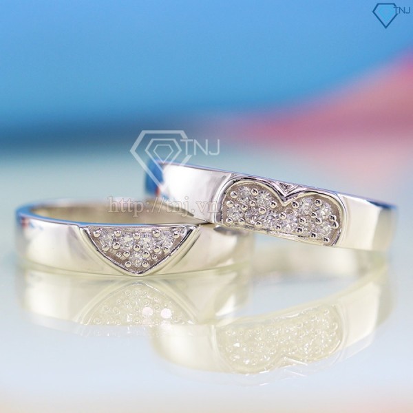 Nhẫn đôi bạc nhẫn cặp bạc ghép hình trai tim ND0346 - Trang Sức TNJ