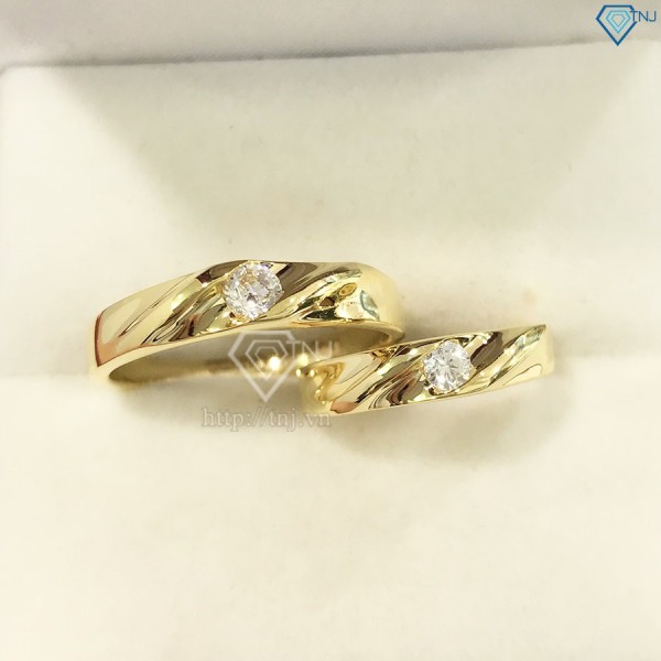 Nhẫn đôi bạc nhẫn cặp bạc đẹp xi mạ vàng ND0009 - Trang Sức TNJ