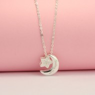 Dây chuyền bạc nữ trăng sao khắc tên DCN0117 - Trang sức TNJ