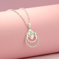 Dây chuyền bạc nữ mặt họa tiết hoa hồng đẹp DCN0440 - Trang Sức TNJ