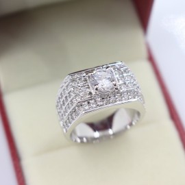 Nhẫn bạc nam xi vàng trắng NNA0060