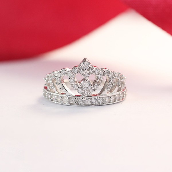 Nhẫn bạc nữ hình vương miện đính đá cao cấp NN0163