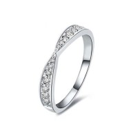 Nhẫn bạc nữ vô cực đính đá đơn giản tinh tế NN0146