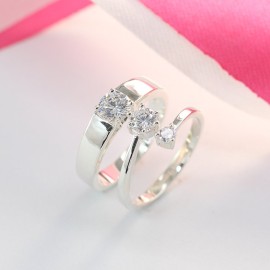 Nhẫn đôi bạc nhẫn cặp bạc đẹp tinh tế ND0360