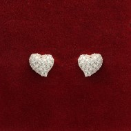 Bông tai bạc nữ trái tim đính đá đẹp BTN0091