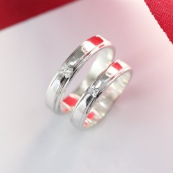Nhẫn đôi bạc nhẫn cặp bạc đẹp khắc tên ND0271