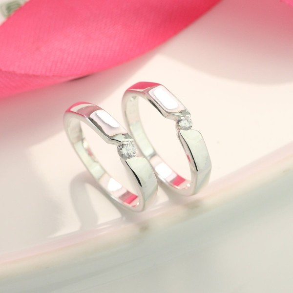 Nhẫn đôi bạc nhẫn cặp bạc đơn giản ND0138