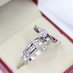Nhẫn đôi bạc nhẫn cặp bạc đẹp khắc tên ND0277