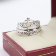 Nhẫn đôi bạc nhẫn cặp bạc Queen King ND0155