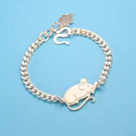 Lắc bạc cho bé hình con chuột khắc tên LTT0044