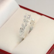 Nhẫn bạc nữ hình hoa hồng đính đá đẹp NN0233