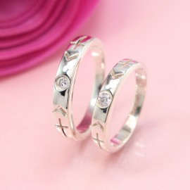 Nhẫn đôi bạc nhẫn cặp bạc Cung Hoàng Đạo - Nhân Mã ND0332