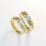 Nhẫn đôi bạc nhẫn cặp bạc xi mạ vàng ND0280