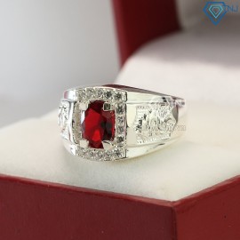 Nhẫn bạc nam mặt đá đỏ sang trọng NNA0117 - Trang sức TNJ