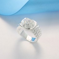 Nhẫn bạc nam đeo ngón giữa hình dây đồng hồ NNA0099