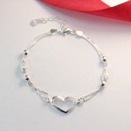 Lắc tay bạc nữ hình trái tim đẹp LTN0126