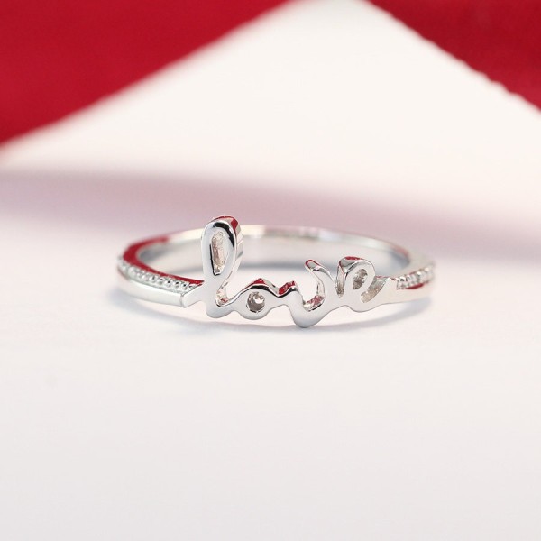 Nhẫn bạc nữ chữ Love đẹp NN0224