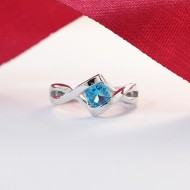 Nhẫn bạc nữ đính đá xanh dương NN0184