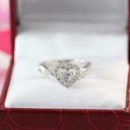 Nhẫn bạc nữ mặt trái tim đính đá đẹp NN0243