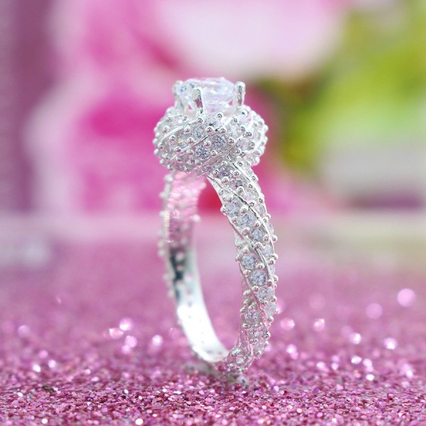 Nhẫn bạc nữ cầu hôn đẹp đính đá Cucbic Zirconia cao cấp NN0086