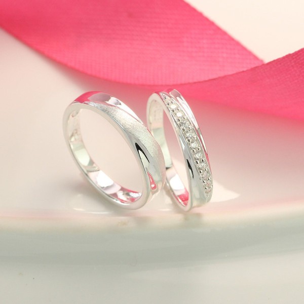 Nhẫn đôi bạc nhẫn cặp bạc đẹp tinh tế ND0201