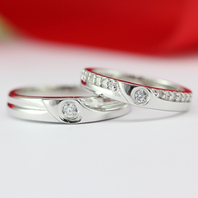 Nhẫn đôi bạc nhẫn cặp bạc đẹp ND0288