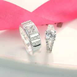 Nhẫn đôi bạc nhẫn cặp bạc đẹp ND0296