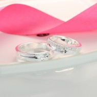 Nhẫn đôi bạc nhẫn cặp bạc đẹp đính đá ND0338