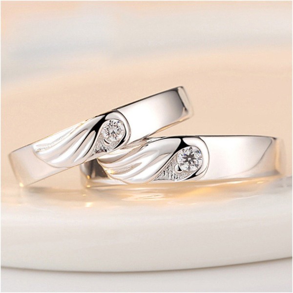 Nhẫn đôi bạc nhẫn cặp bạc cánh thiên thần ND0188