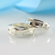 Nhẫn đôi bạc nhẫn cặp bạc đẹp ND0186