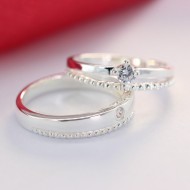 Nhẫn đôi bạc nhẫn cặp bạc đẹp tinh tế ND0355