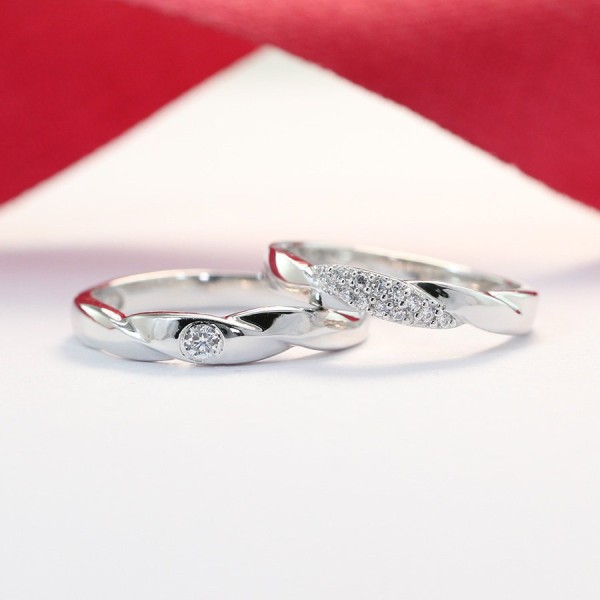 Nhẫn đôi bạc nhẫn cặp bạc đẹp ND0381
