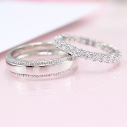 Nhẫn đôi bạc nhẫn cặp bạc đẹp đính đá ND0323