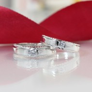 Nhẫn đôi bạc nhẫn cặp bạc đẹp đơn giản ND0305