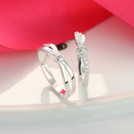 Nhẫn đôi bạc nhẫn cặp bạc đẹp họa tiết vô cực ND0408