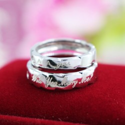 Nhẫn đôi bạc nhẫn cặp bạc đẹp khắc tên ND0322