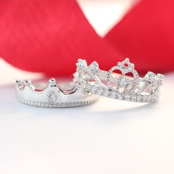 Nhẫn đôi bạc nhẫn cặp bạc King Queen ND0325