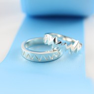 Nhẫn đôi bạc nhẫn cặp bạc đẹp nhịp tim ND0145