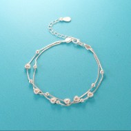 Lắc tay bạc nữ hình trái tim đẹp LTN0139 - Trang Sức TNJ