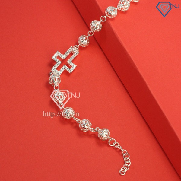 Lắc tay bạc nữ đẹp hình thánh giá LTN0189 - Trang Sức TNJ