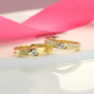 Nhẫn đôi bạc nhẫn cặp bạc đẹp xi mạ vàng ND0288