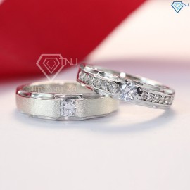Nhẫn đôi bạc nhẫn cặp bạc đẹp khắc tên ND0176