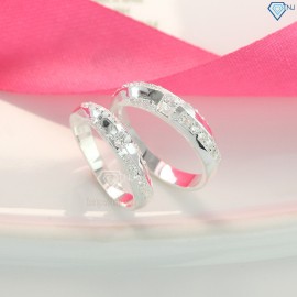 Kỷ niệm 1 tháng yêu nhau nên tặng quà gì - Nhẫn đôi bạc đính đá tinh tế ND0080 - Trang sức TNJ