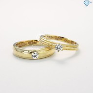 Nhẫn đôi bạc nhẫn cặp bạc đẹp xi mạ vàng ND0442 - Trang Sức TNJ