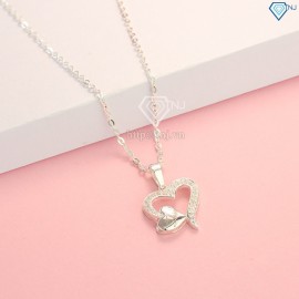 Lần đầu quen bạn gái nên tặng quà gì - Dây chuyền bạc nữ hình trái tim khắc tên đẹp DCN0450