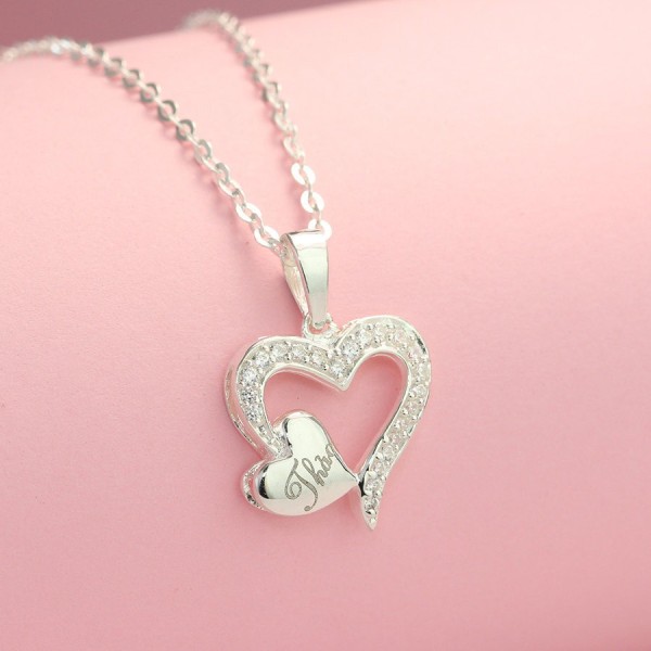 Lần đầu quen bạn gái nên tặng quà gì - Dây chuyền bạc nữ hình trái tim khắc tên đẹp DCN0450